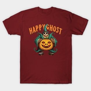 Happy Ghost Holding a Pumpkin T-Shirt